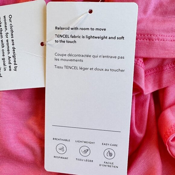 Athleta Nighttime Bliss Sleep Tee NEW WITH TAGS Hot Pink Tencel Lyocell  Size S - Picture 11 of 13